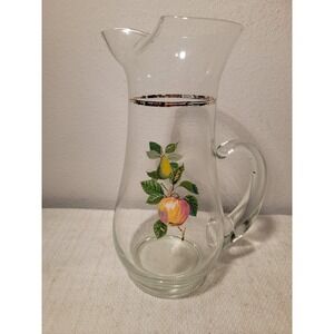 Vintage Fruit Pitcher 1960's West Virginia Glass Company 11"‎ Tall Apple Pear